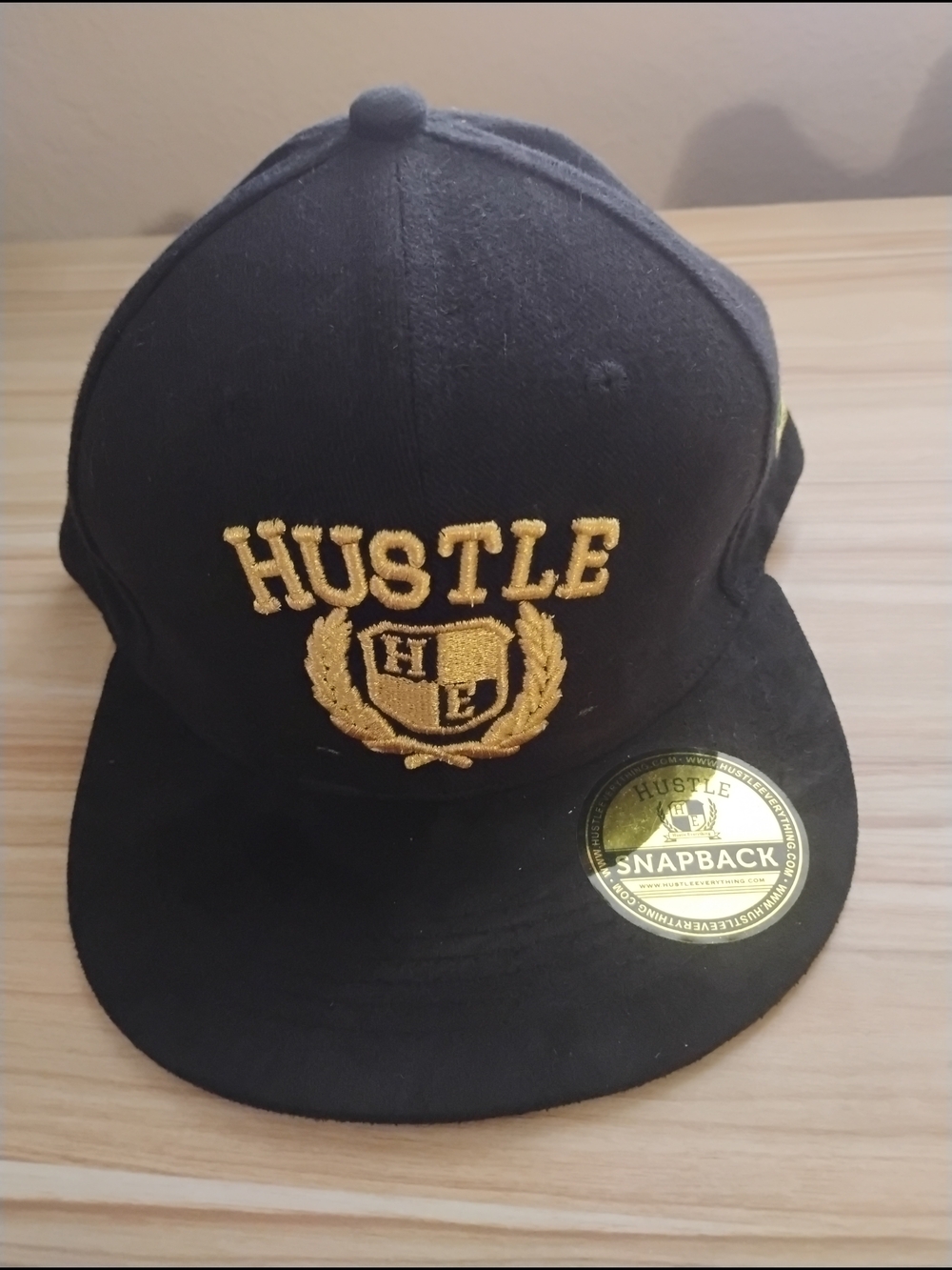Hustler Hollywood Embroidered Black & Gold Snapback Hat